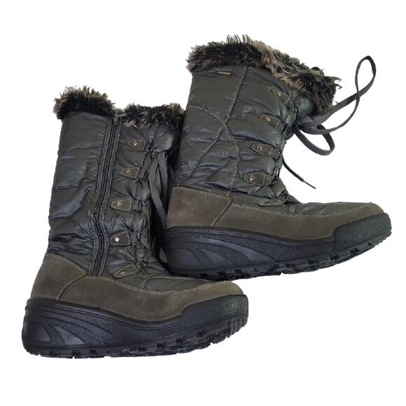 Alpi-Tex Spring Step Flexus Gray Faux Fur Waterproof Snow Boots Women's Sz 40 - Picture 1 of 14